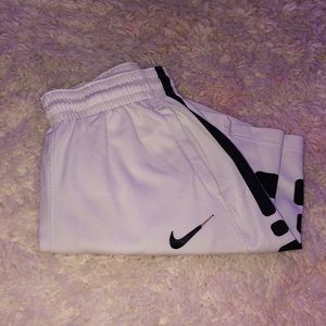 White and black, Nike elite basketball shorts